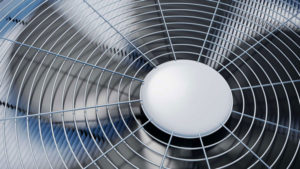 closeup of an air conditioner fan.