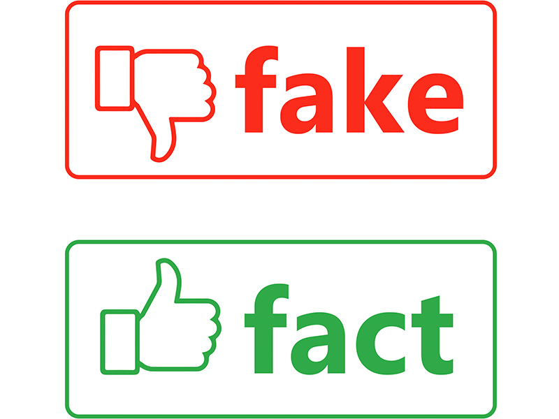 Graphic of fake vs fact to symbolize HVAC myths debunked.